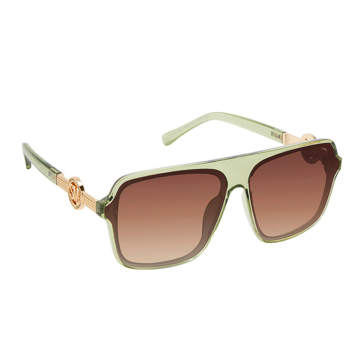 TELLIE SHINY CRYSTAL GREEN-GOLD