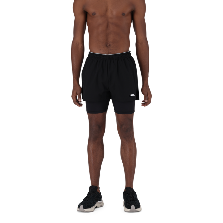 AMOS BLACK 2-IN-1 ACTIVE SHORTS