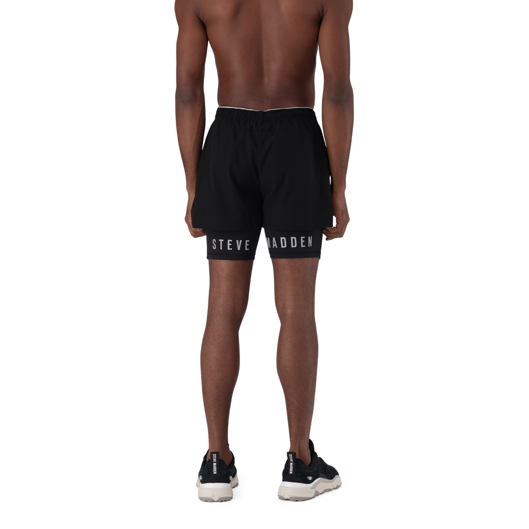 AMOS BLACK 2-IN-1 ACTIVE SHORTS