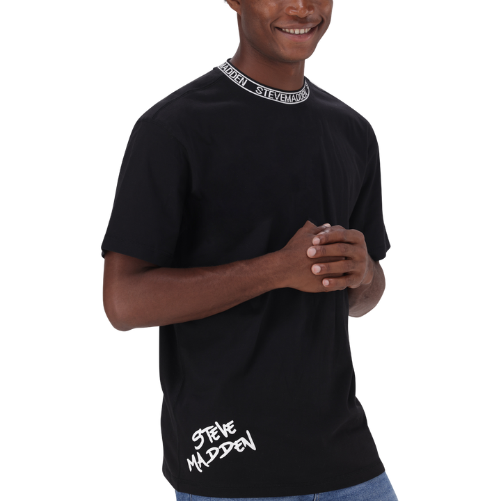 LANDON BLACK LOGO TRIMMED T-SHIRT
