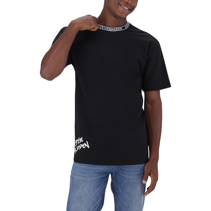 LANDON BLACK LOGO TRIMMED T-SHIRT