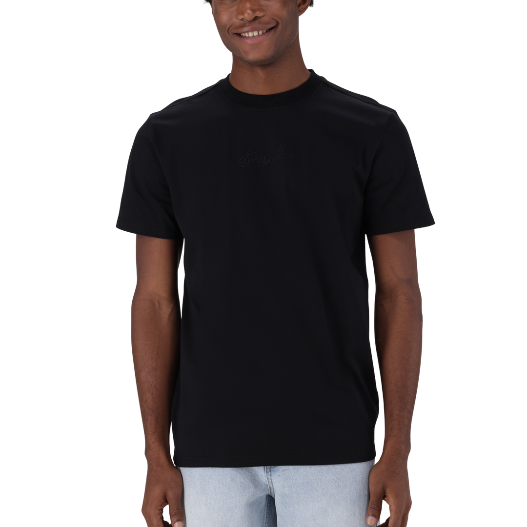 JAX BLACK CREW NECK LOGO T-SHIRT