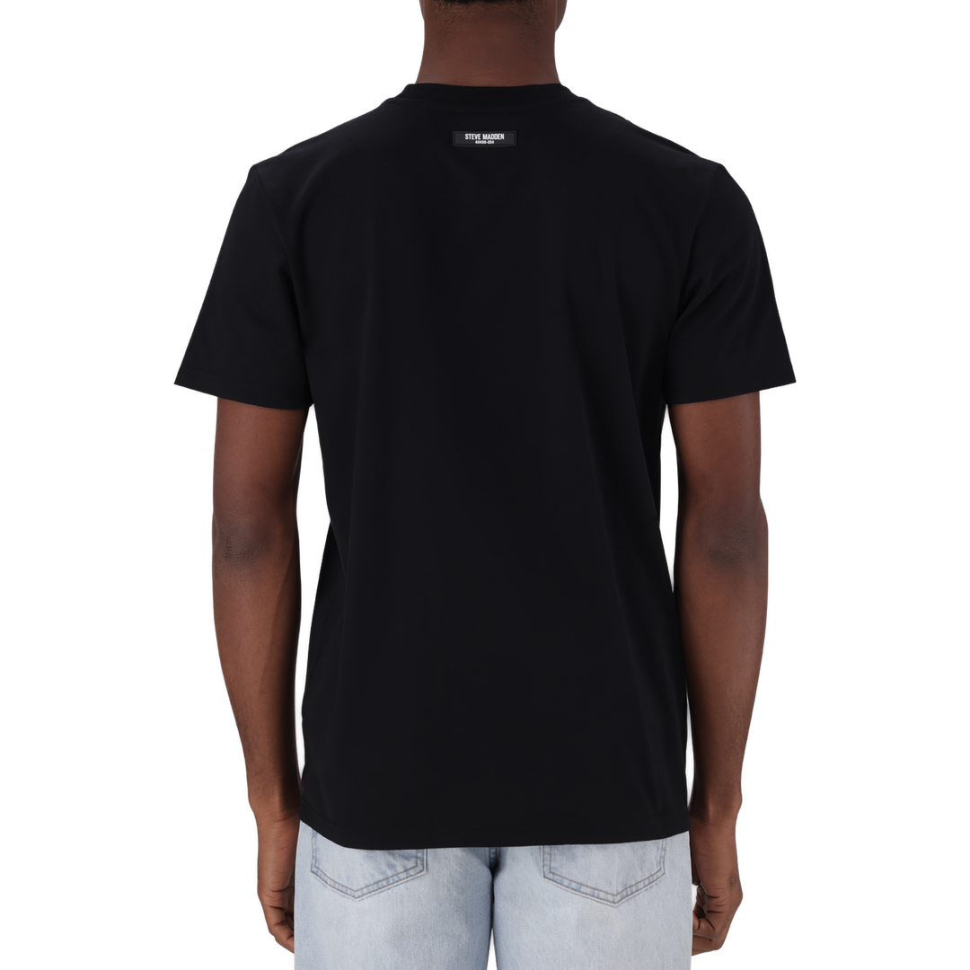 JAX BLACK CREW NECK LOGO T-SHIRT