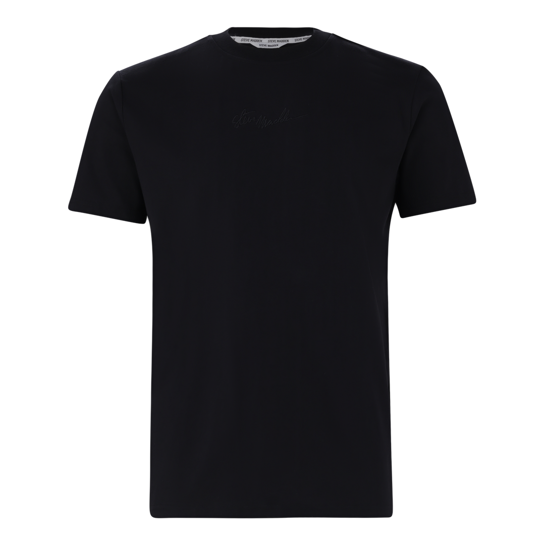 JAX BLACK CREW NECK LOGO T-SHIRT