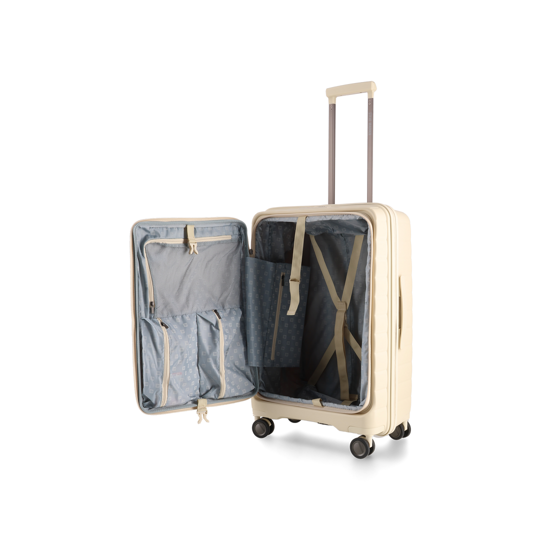 MANHATTAN JET SET CREAM LUGGAGE SET OF 3 TRAVEL CASES