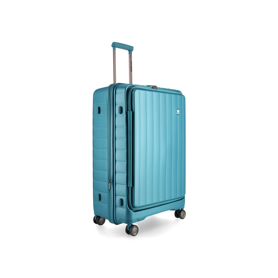 MANHATTAN JET SET TEAL BLUE LUGGAGE SET OF 3 TRAVEL CASES