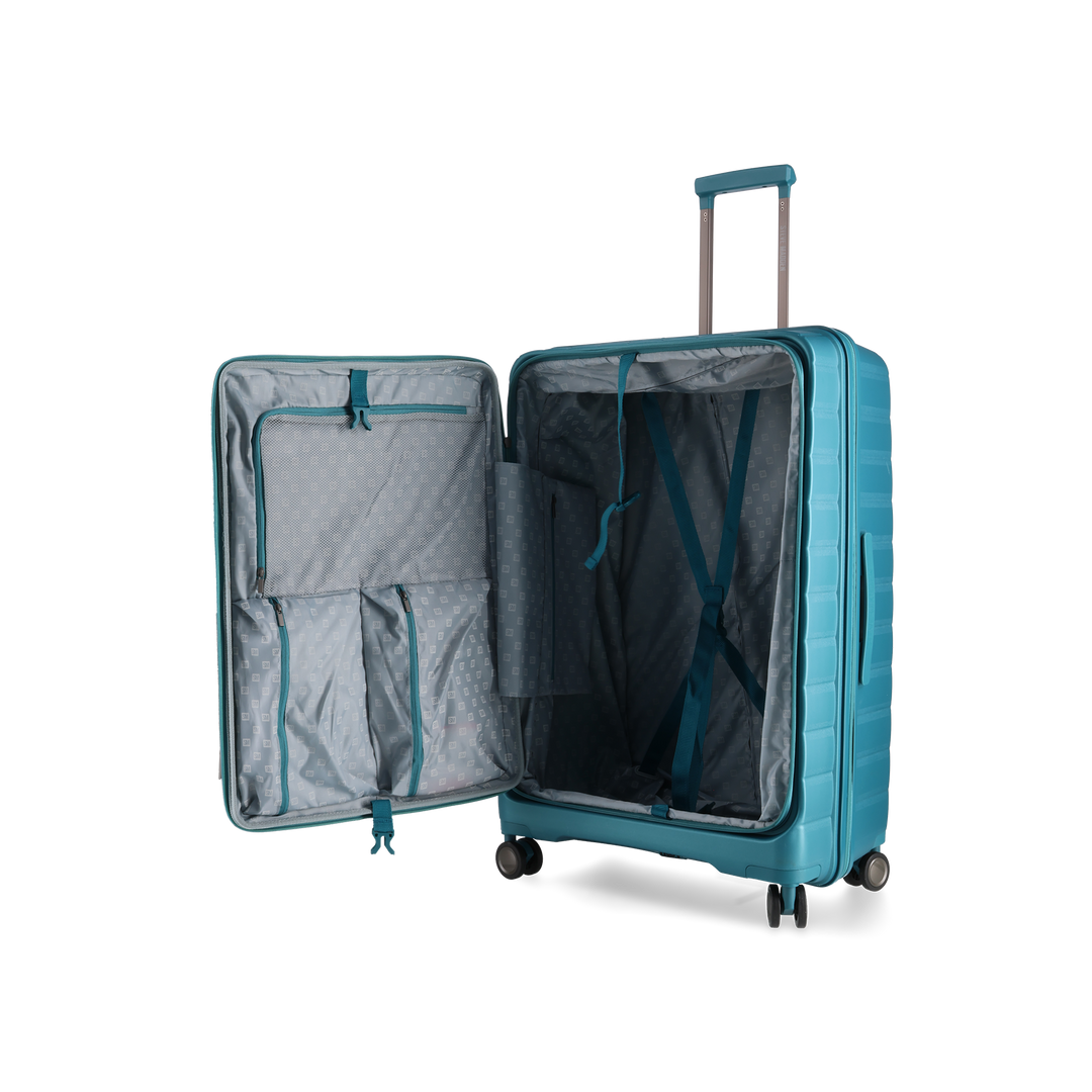 MANHATTAN JET SET TEAL BLUE LUGGAGE SET OF 3 TRAVEL CASES