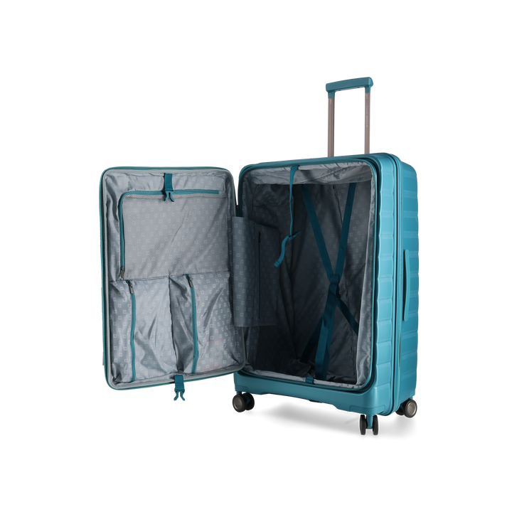 MANHATTAN JET SET TEAL BLUE LUGGAGE SET OF 3 TRAVEL CASES