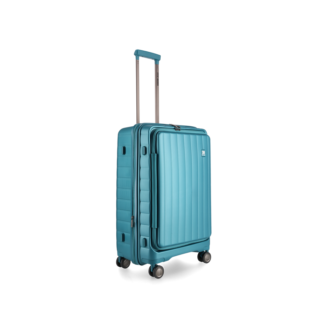 MANHATTAN JET SET TEAL BLUE LUGGAGE SET OF 3 TRAVEL CASES