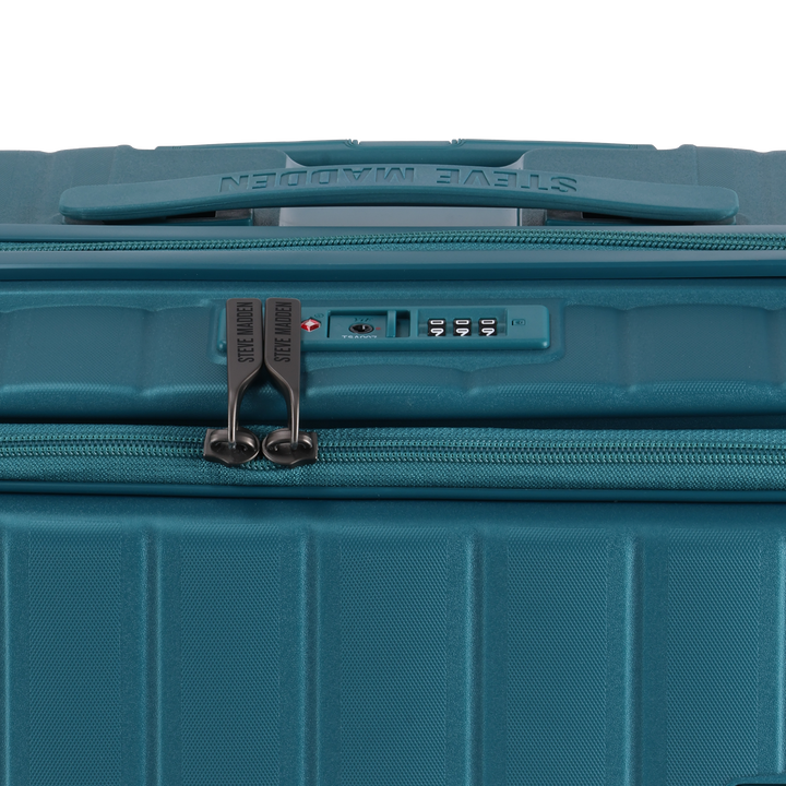 MANHATTAN JET SET TEAL BLUE LUGGAGE SET OF 3 TRAVEL CASES