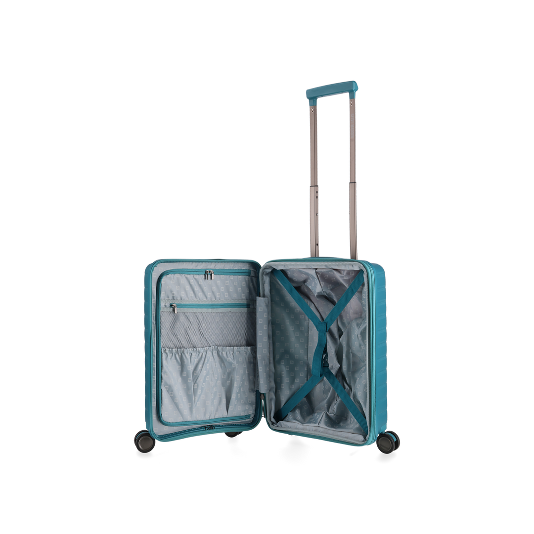 MANHATTAN JET SET TEAL BLUE LUGGAGE SET OF 3 TRAVEL CASES