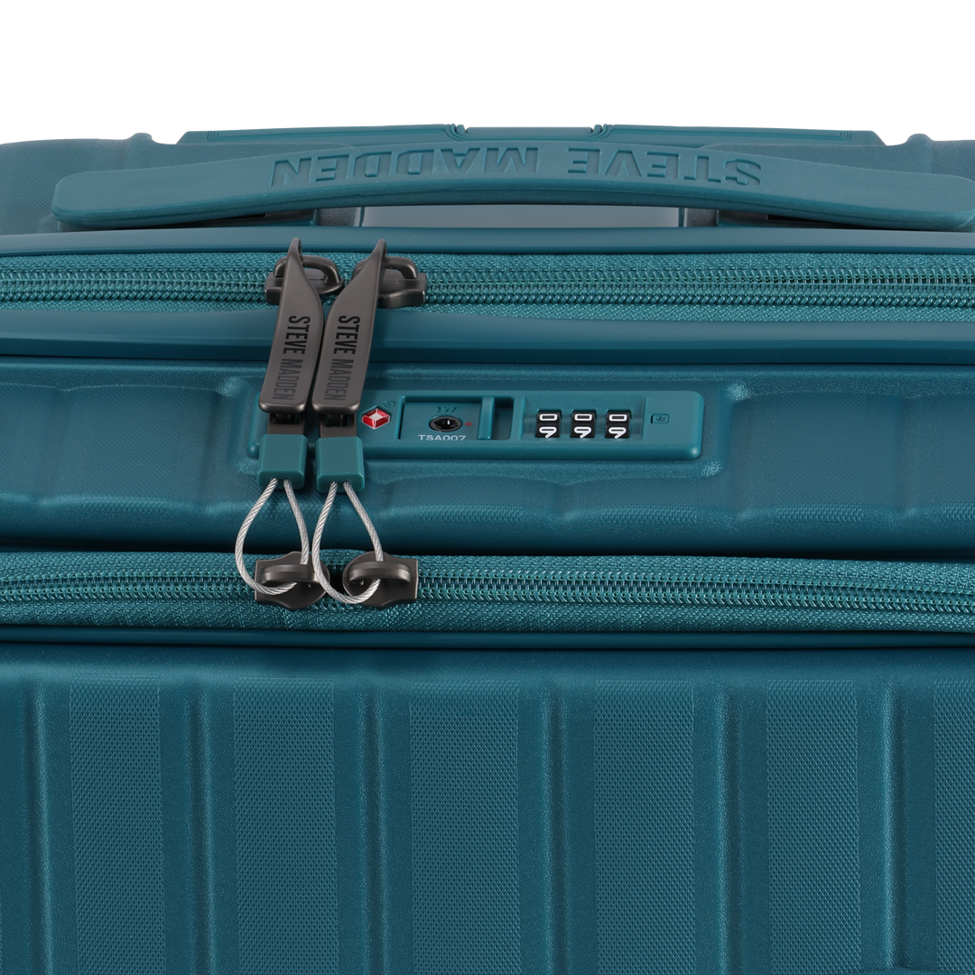 MANHATTAN JET SET TEAL BLUE LUGGAGE SET OF 3 TRAVEL CASES