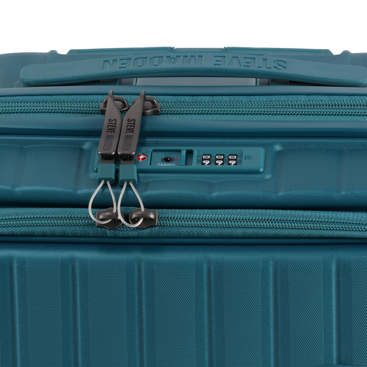MANHATTAN JET SET TEAL BLUE LUGGAGE SET OF 3 TRAVEL CASES