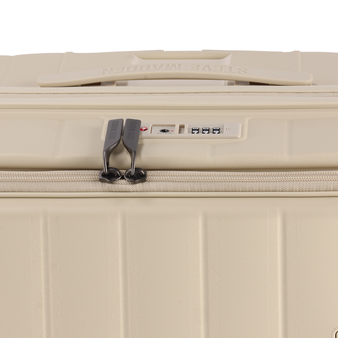 MANHATTAN JET SET CREAM LUGGAGE SET OF 3 TRAVEL CASES