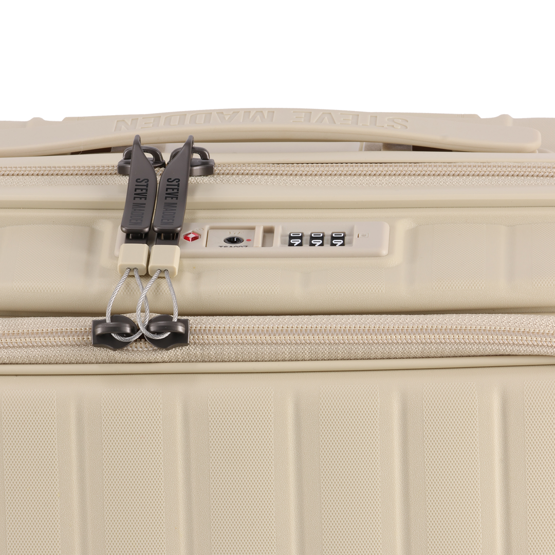 MANHATTAN JET SET CREAM LUGGAGE SET OF 3 TRAVEL CASES