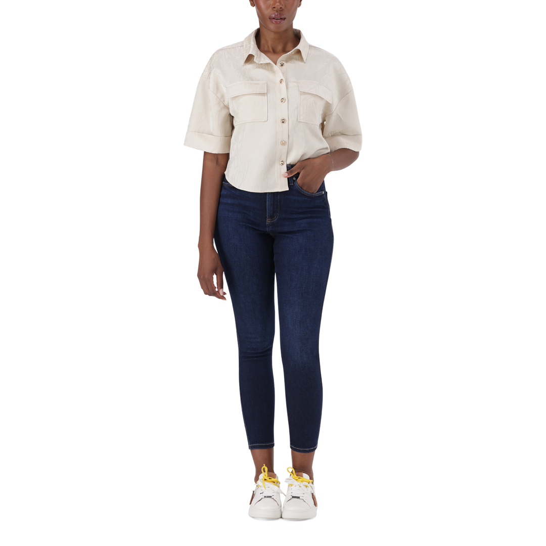 ZOE DARK BLUE CONTOUR CURVY DARK WASH SKINNY