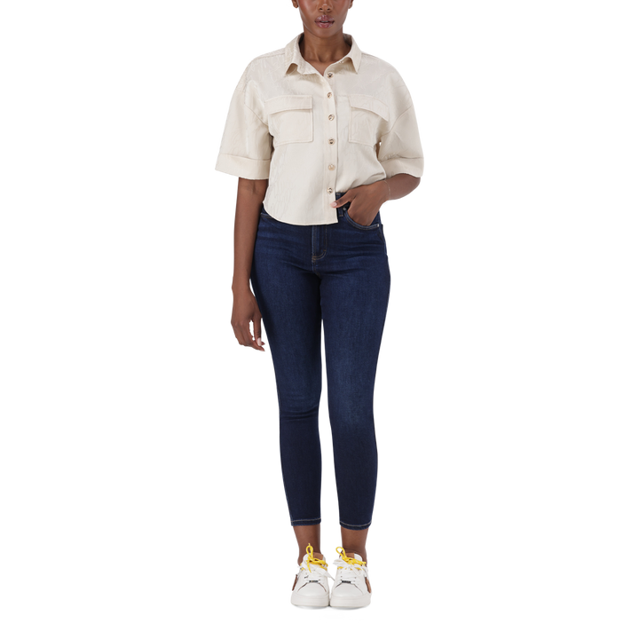 ZOE DARK BLUE CONTOUR CURVY DARK WASH SKINNY