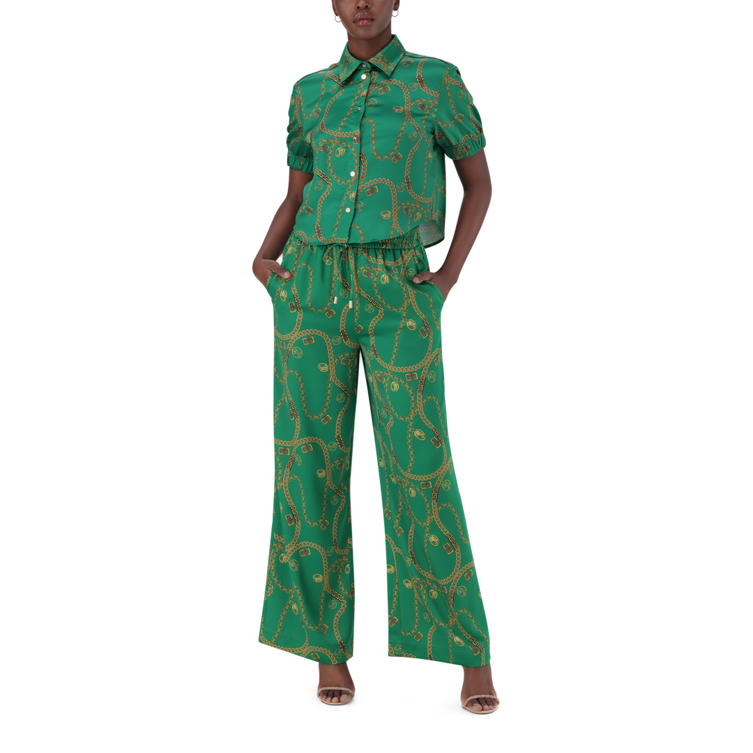WENDY GREEN WIDE LEG PANT