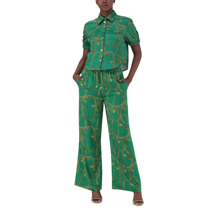 WENDY GREEN WIDE LEG PANT