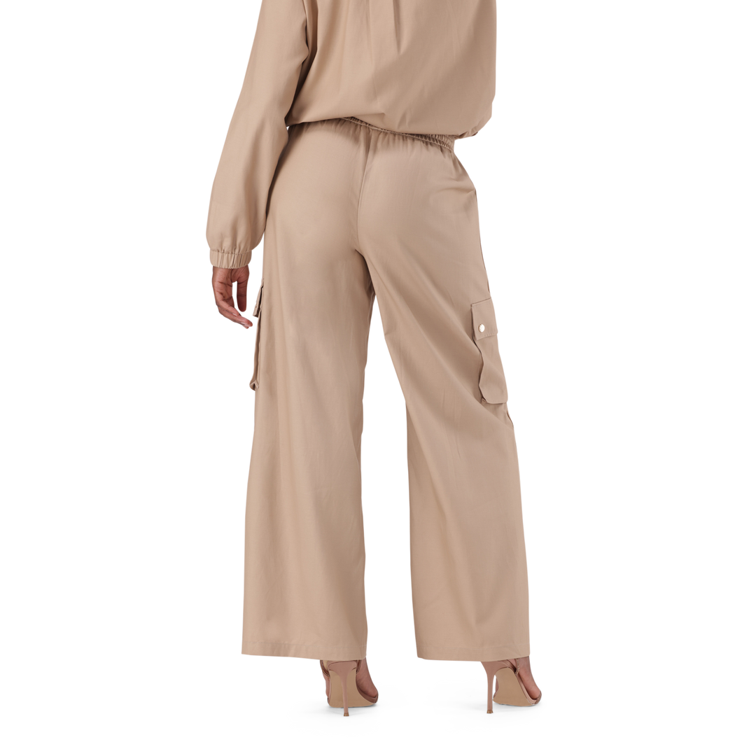 EMILIA CARAMEL WIDELEG CARGO PANT