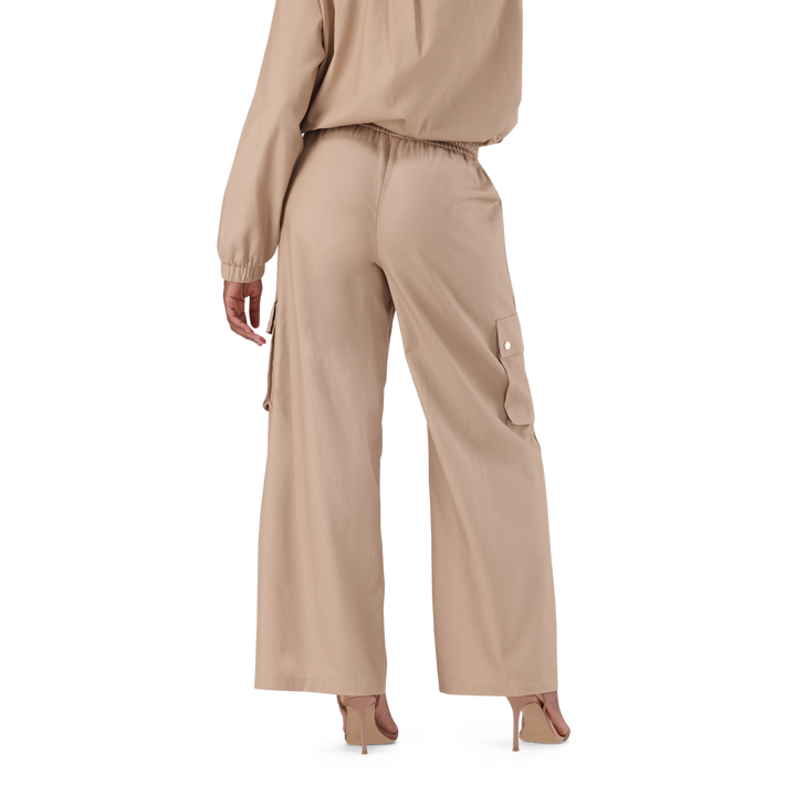 EMILIA CARAMEL WIDELEG CARGO PANT