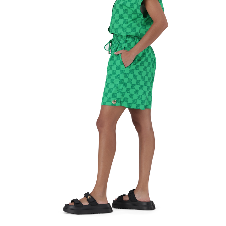 AYRA EMERALD ALLOVER PRINTED LOGO SHORTS