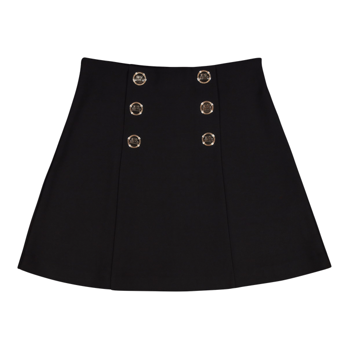 LISA BLACK SHORT SKIRT WITH BUTTONS