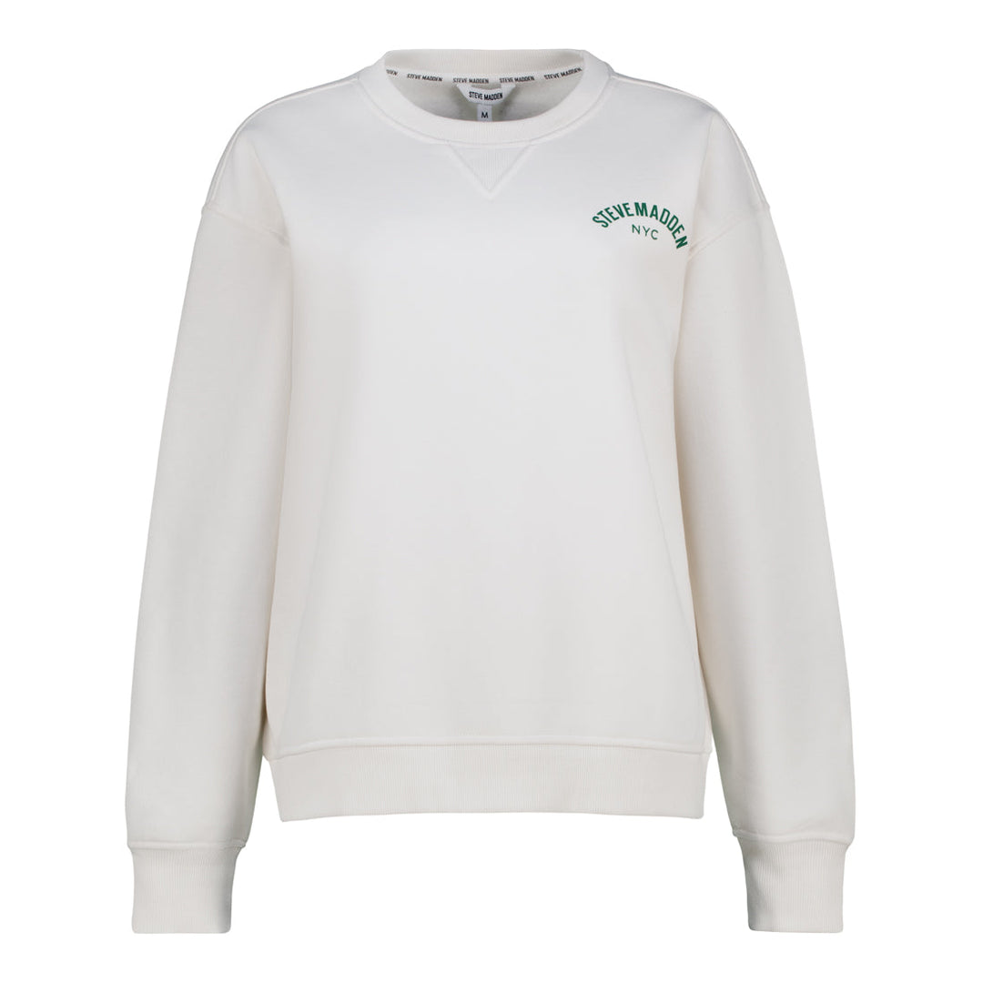 AMELIA CREAM OVERSIZED CREW NECK FLEECE SWEAT