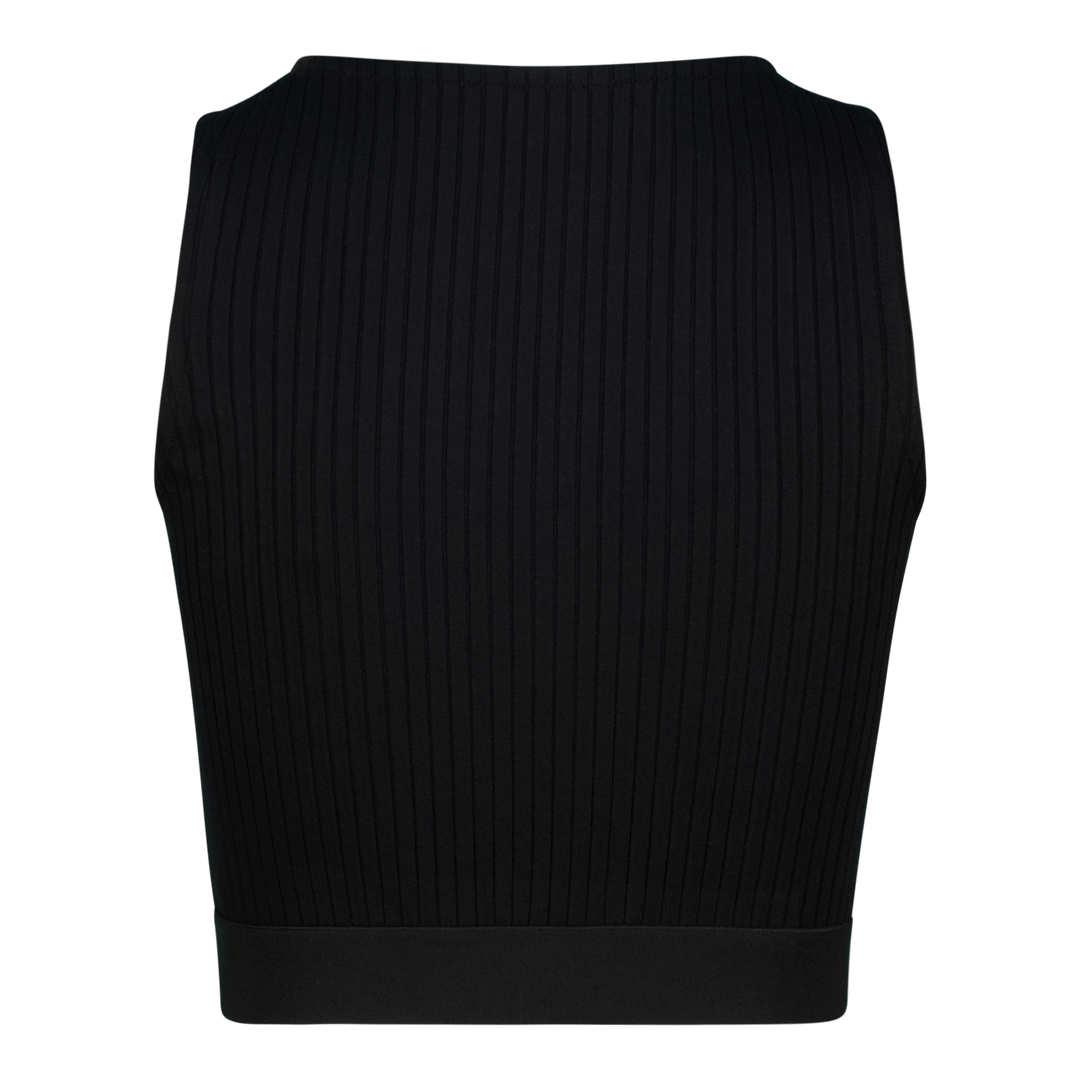 BRIA BLACK HIGH NECK FITTED TOP