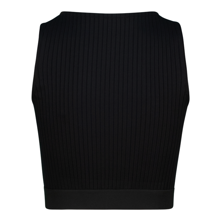 BRIA BLACK HIGH NECK FITTED TOP