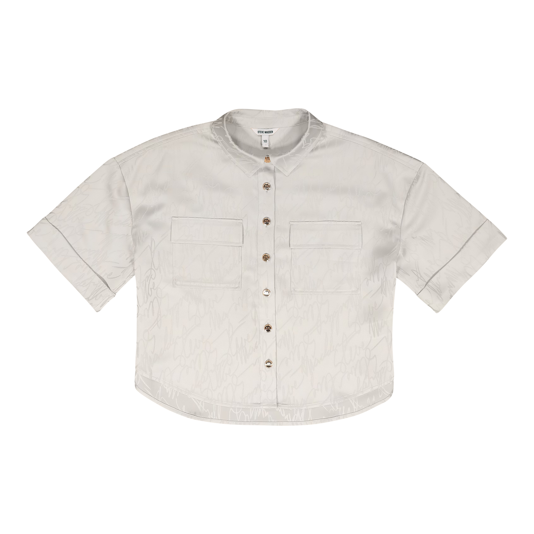 AISHA CREAM JACQUARD SATIN SHIRT