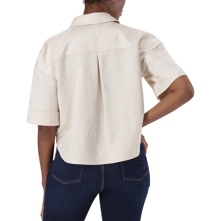 AISHA CREAM JACQUARD SATIN SHIRT