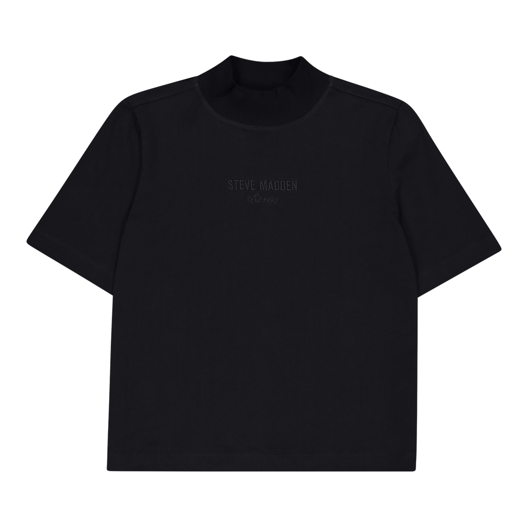 KELLY BLACK HIGH NECK T-SHIRT