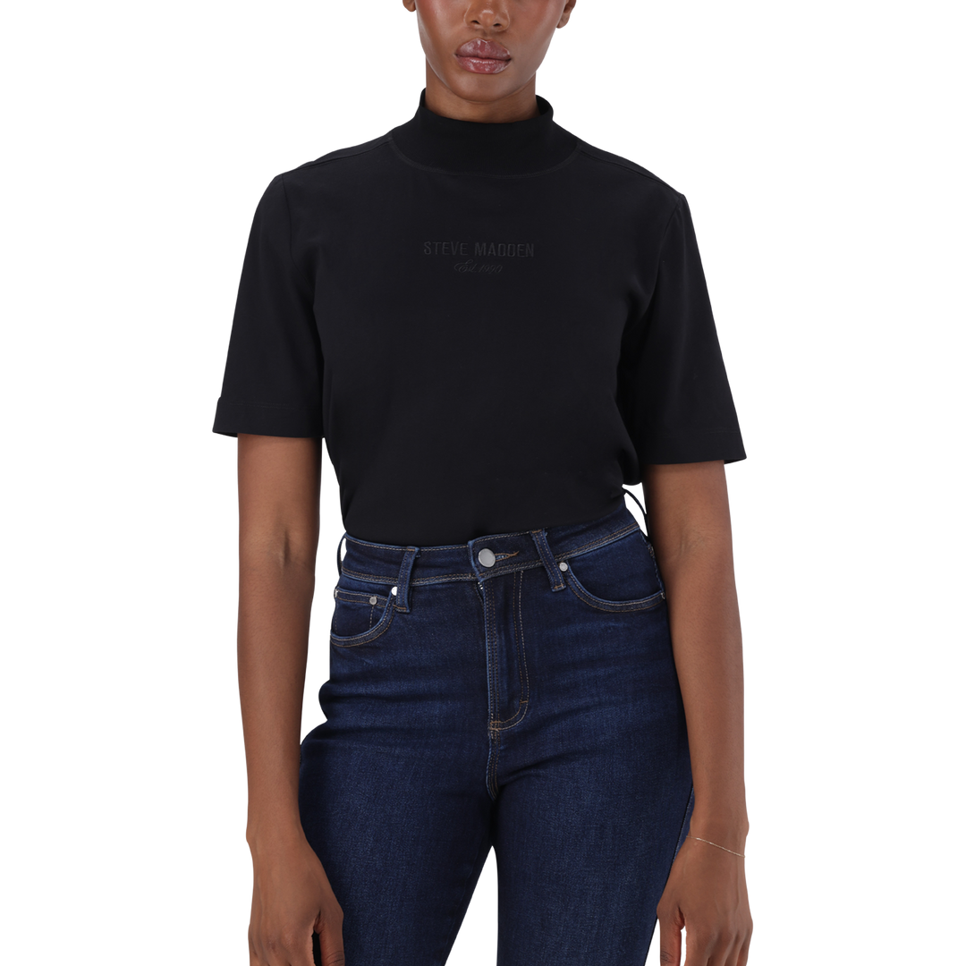 KELLY BLACK HIGH NECK T-SHIRT