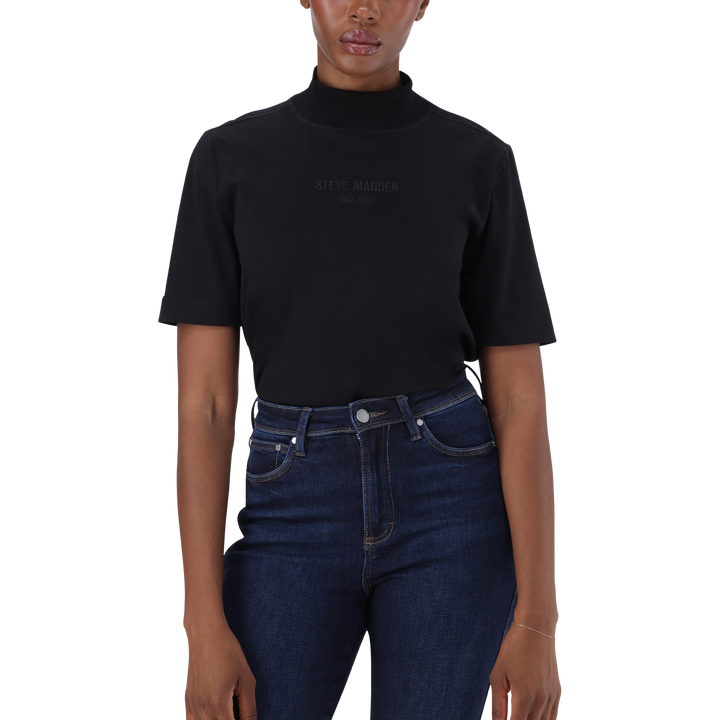 KELLY BLACK HIGH NECK T-SHIRT