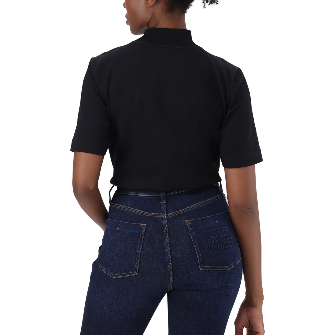 KELLY BLACK HIGH NECK T-SHIRT