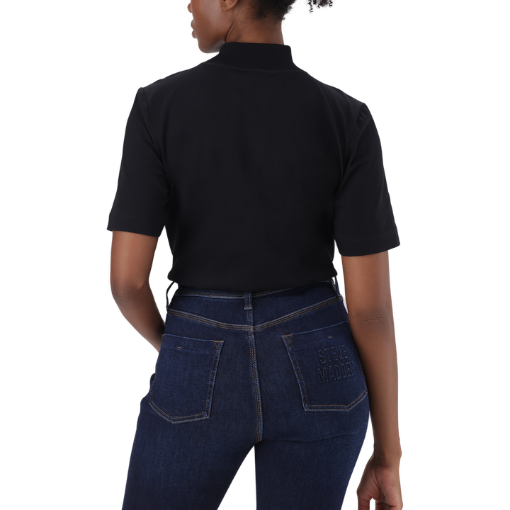 KELLY BLACK HIGH NECK T-SHIRT