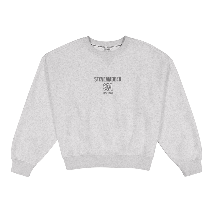 CLARA GREY MELANGE OVERSIZED CREW NECK SWEAT