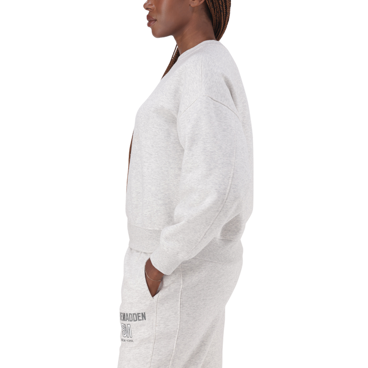 CLARA GREY MELANGE OVERSIZED CREW NECK SWEAT