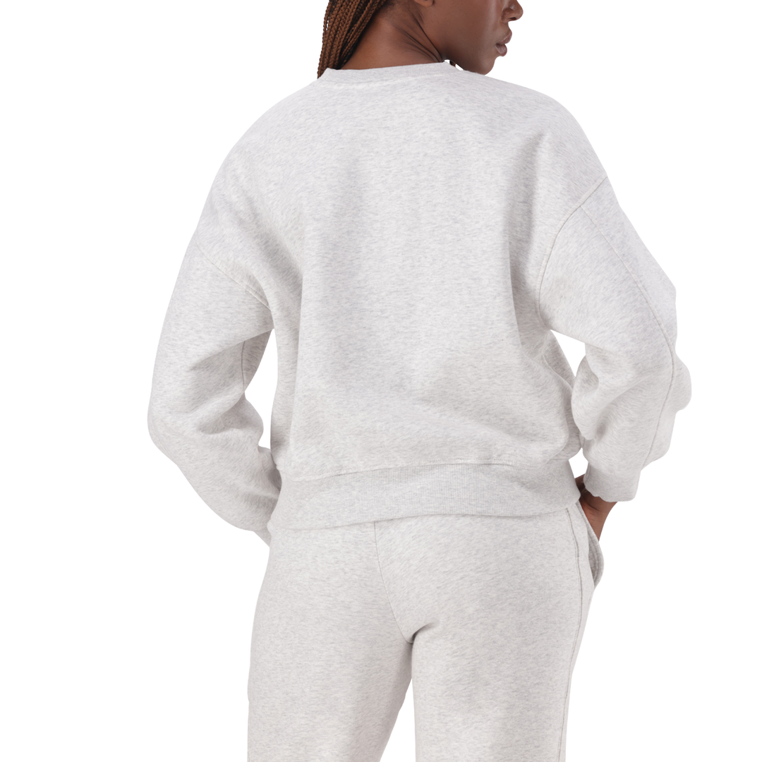 CLARA GREY MELANGE OVERSIZED CREW NECK SWEAT
