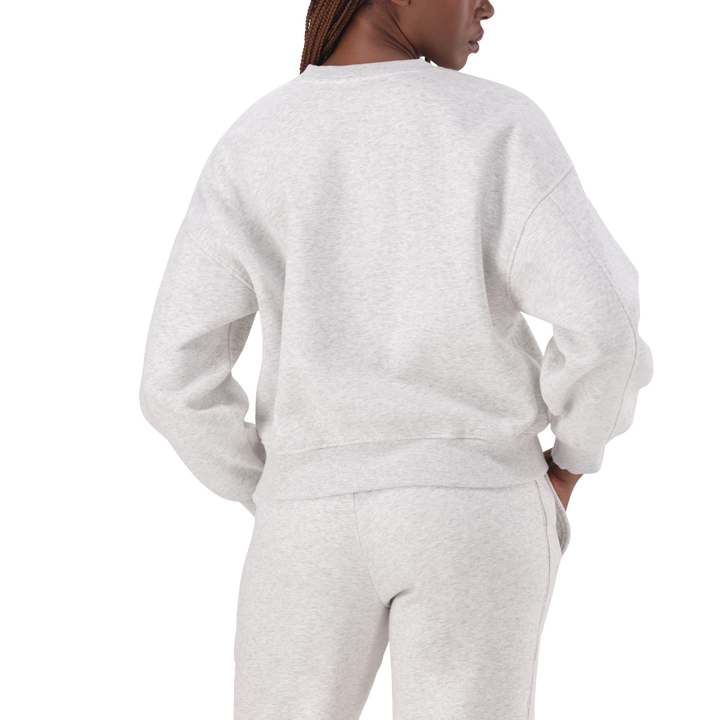 CLARA GREY MELANGE OVERSIZED CREW NECK SWEAT