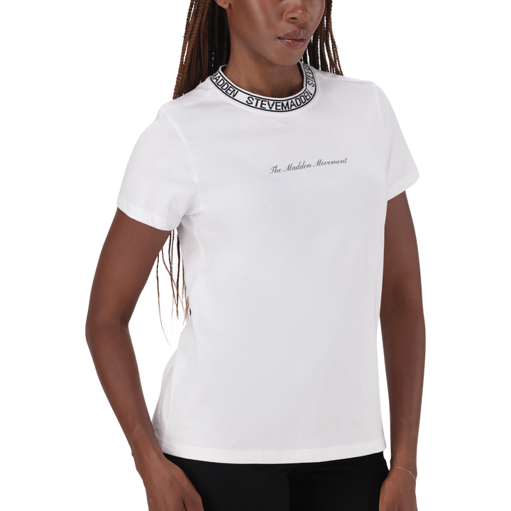 CINDY WHITE CREW NECK REGULAR T-SHIRT