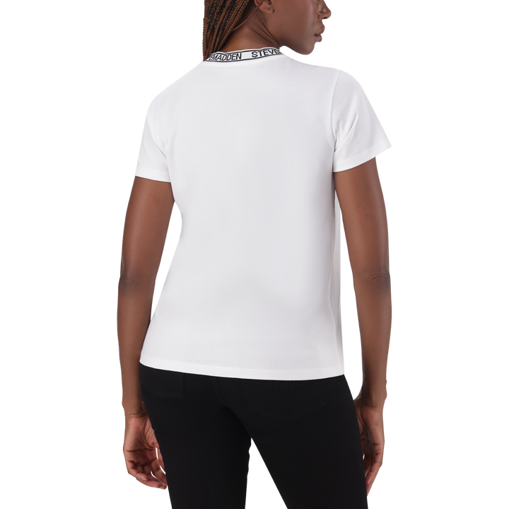 CINDY WHITE CREW NECK REGULAR T-SHIRT