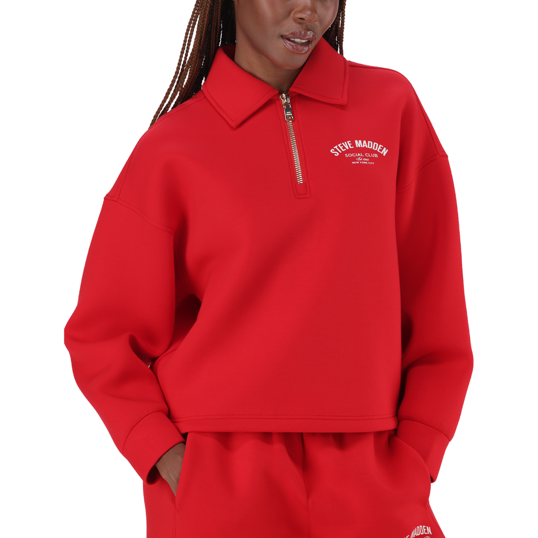 JULIAN RED SCUBA SWEAT WITH COLLAR & ZIP