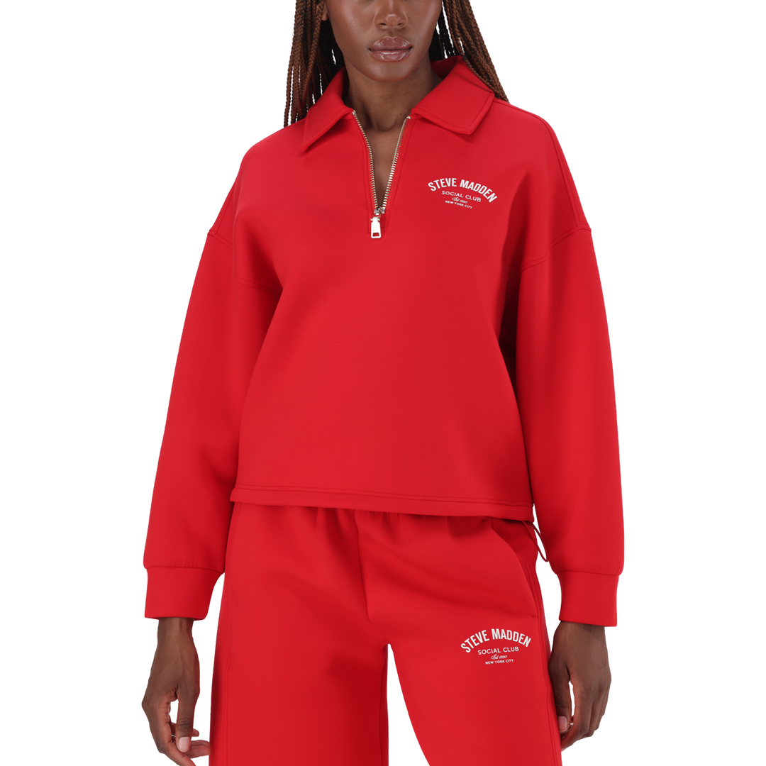 JULIAN RED SCUBA SWEAT WITH COLLAR & ZIP