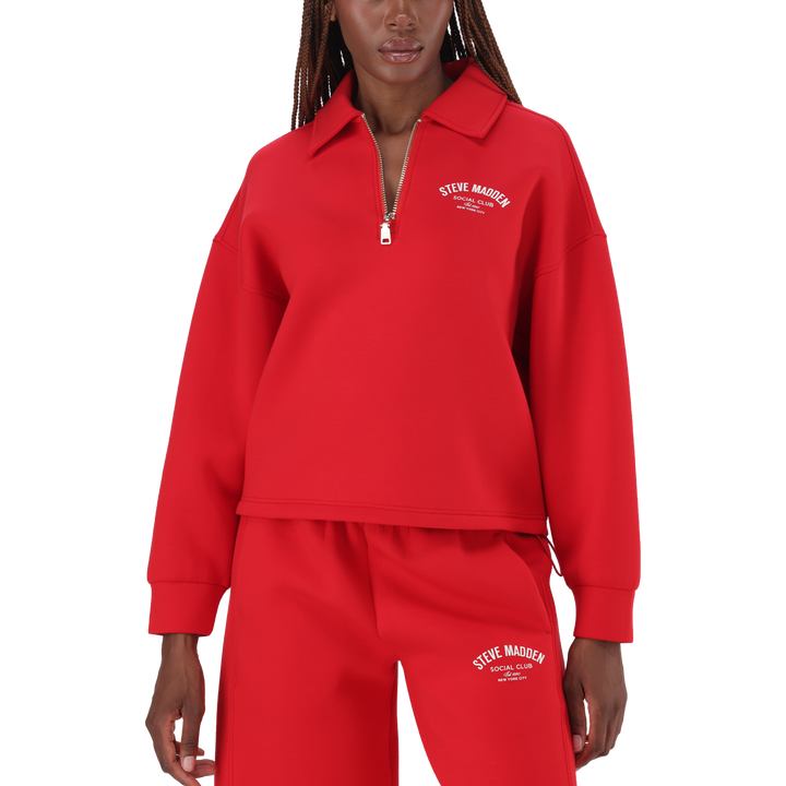 JULIAN RED SCUBA SWEAT WITH COLLAR & ZIP