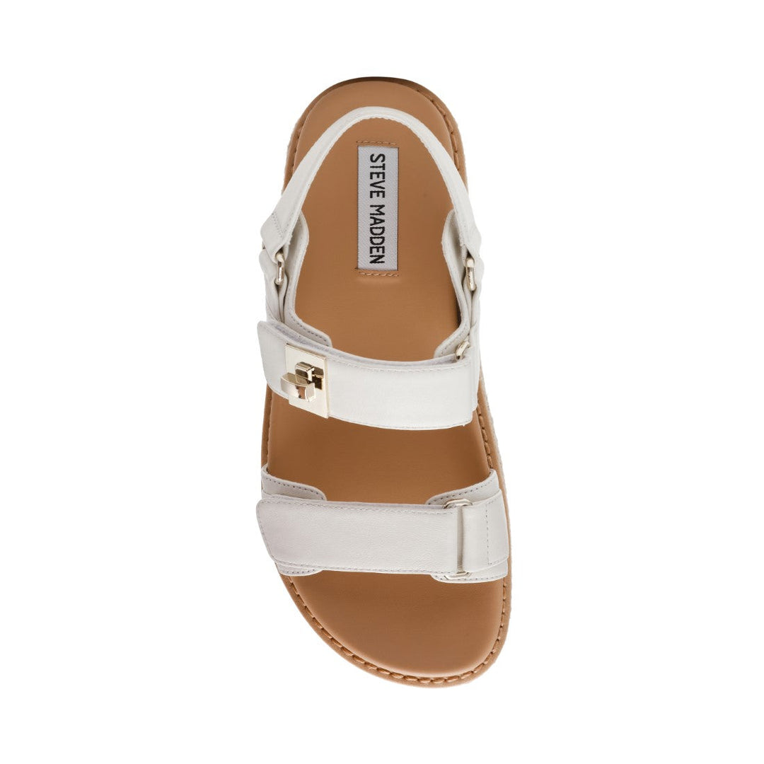 BIGMONA WHITE LEATHER RAFFIA