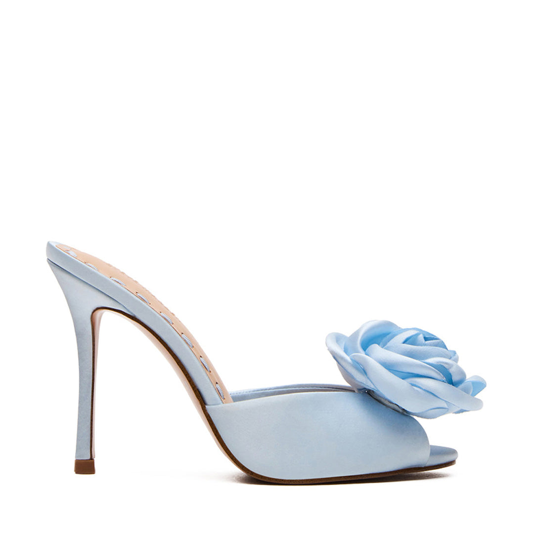 PRIYA-FLWR BLUE SATIN