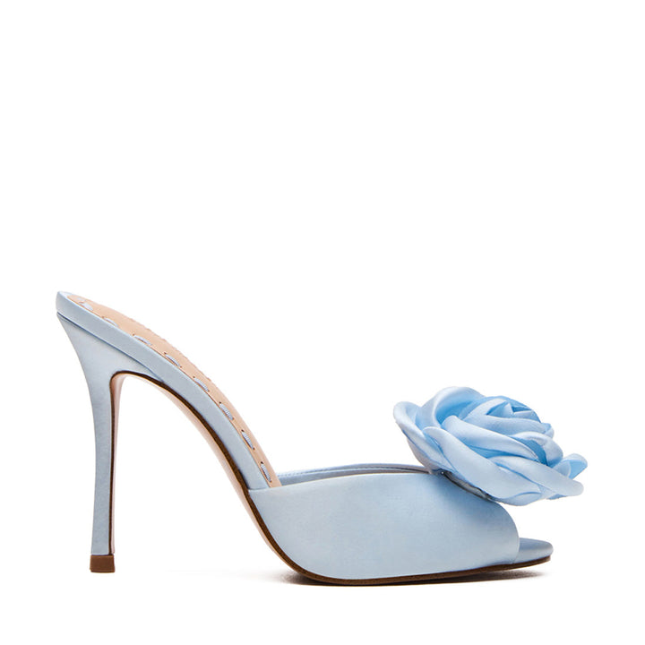 PRIYA-FLWR BLUE SATIN