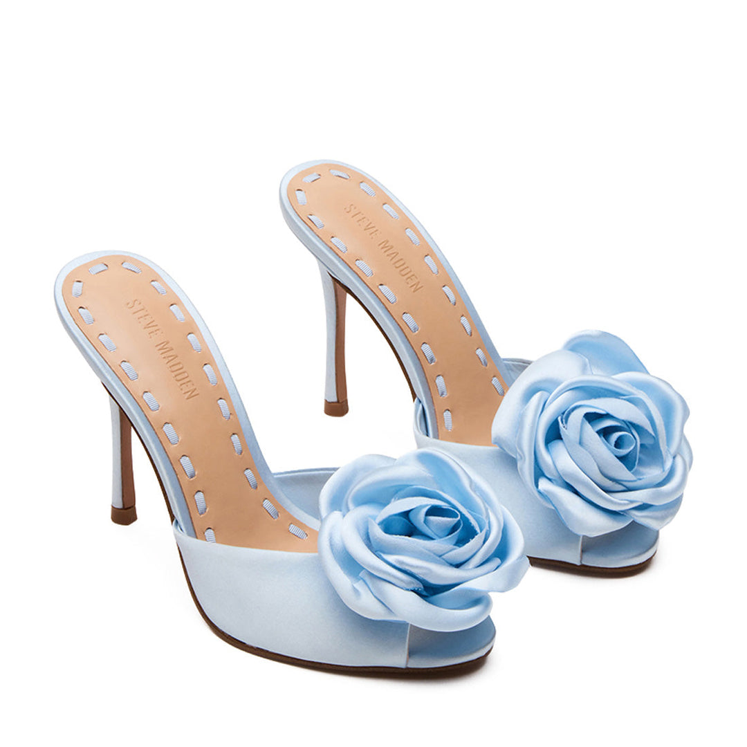 PRIYA-FLWR BLUE SATIN